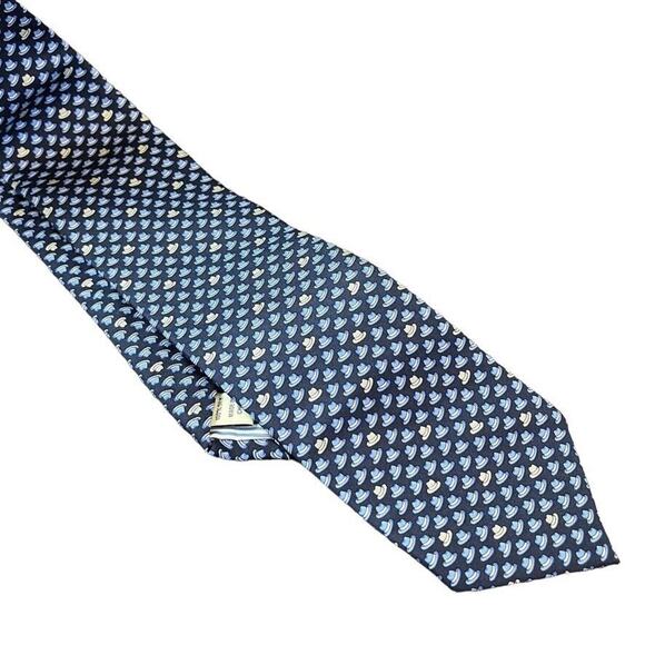 Jos A Bank Joseph 1905 Blue Fedora Hat Print Mens 100% Silk Necktie Neck Tie - Picture 8 of 15